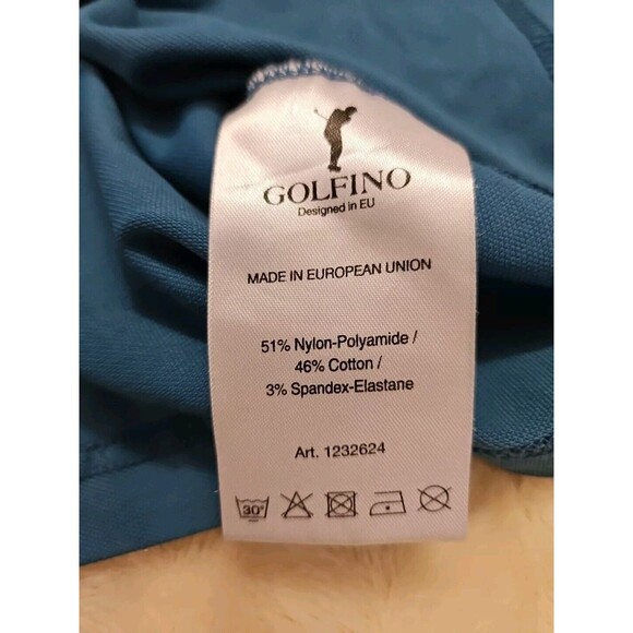 GOLFINO Womens Size 8 Teal W/ White Collar 3/4 Sleeve Polo Shirt Golf - Picture 8 of 8